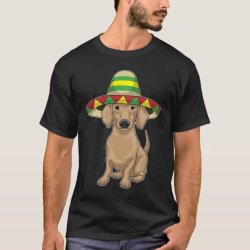 Dachshund Mexican hat T_Shirt