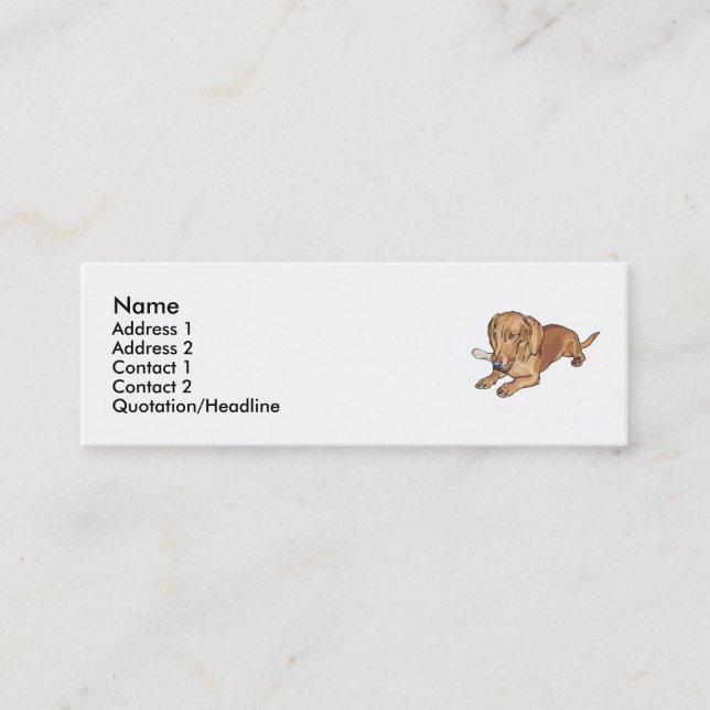 Dachshund Mini Business Card (Front)