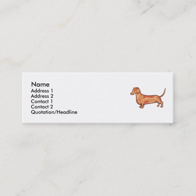 Dachshund Mini Business Card (Front)