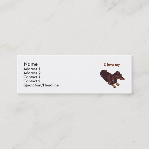 Customizable Dachshund Business Cards