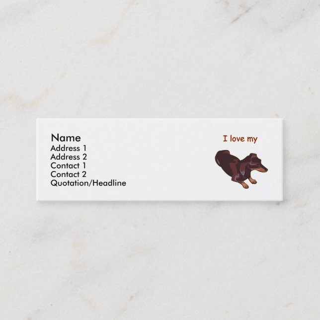 Dachshund Mini Business Card (Front)