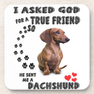 Dachshund Miniature Gift, Sausage Dog, Weenie Wog, Beverage Coaster
