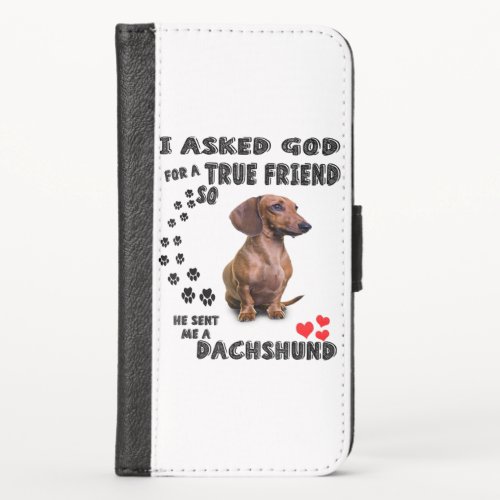 Dachshund Miniature Gift Sausage Dog Weenie Wog iPhone XS Wallet Case