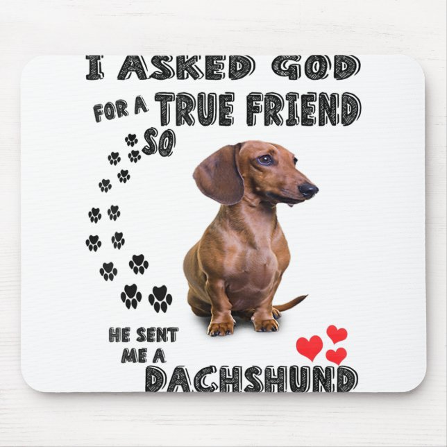 Dachshund Miniature Gift, Sausage Dog, Weenie Wog, Mouse Pad (Front)