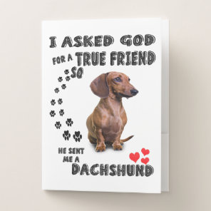 Dachshund Miniature Gift, Sausage Dog, Weenie Wog, Pocket Folder