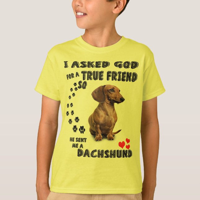 Dachshund Miniature Gift, Sausage Dog, Weenie Wog, T-Shirt (Front)