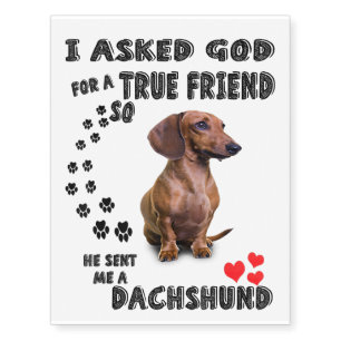 Dachshund Miniature Gift, Sausage Dog, Weenie Wog, Temporary Tattoos