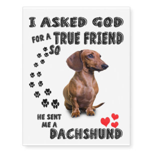 Dachshund Miniature Gift, Sausage Dog, Weenie Wog, Temporary Tattoos