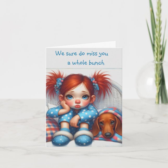  Dachshund Miss You Card (Front)