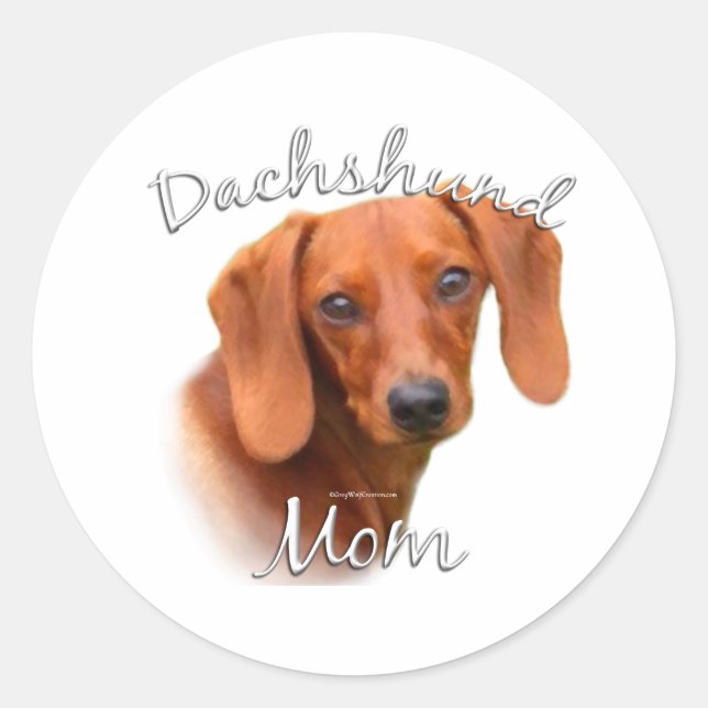 Dachshund Mom 2 Classic Round Sticker (Front)