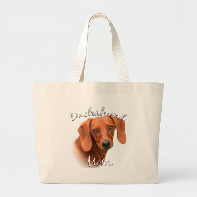 Dachshund Mom 2 Large Tote Bag (Front)