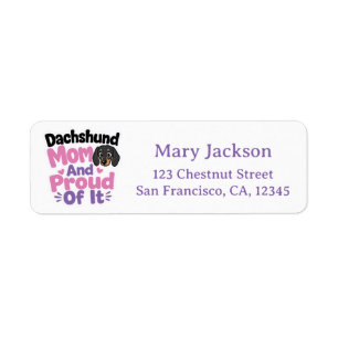 Dachshund Mom and Proud of It Label