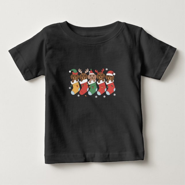 Dachshund Mom Christmas Dog Lover Gift New Year  Baby T-Shirt (Front)