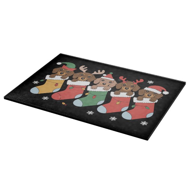 Dachshund Mom Christmas Dog Lover Gift New Year  Cutting Board (Corner)