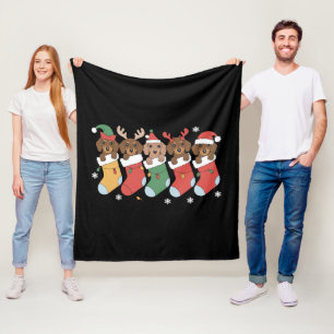 Dachshund Mom Christmas Dog Lover Gift New Year  Fleece Blanket