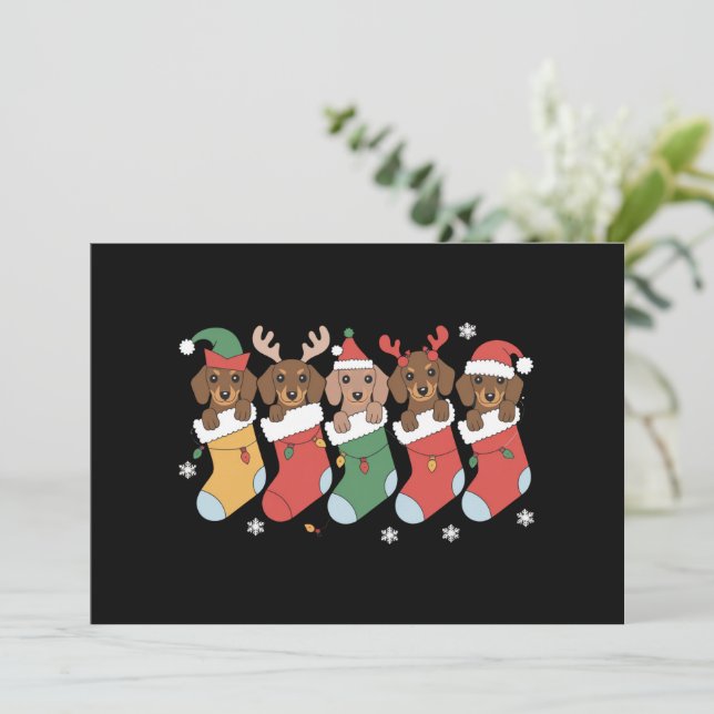 Dachshund Mom Christmas Dog Lover Gift New Year  Holiday Card (Standing Front)
