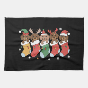 Dachshund Mom Christmas Dog Lover Gift New Year Kitchen Towel