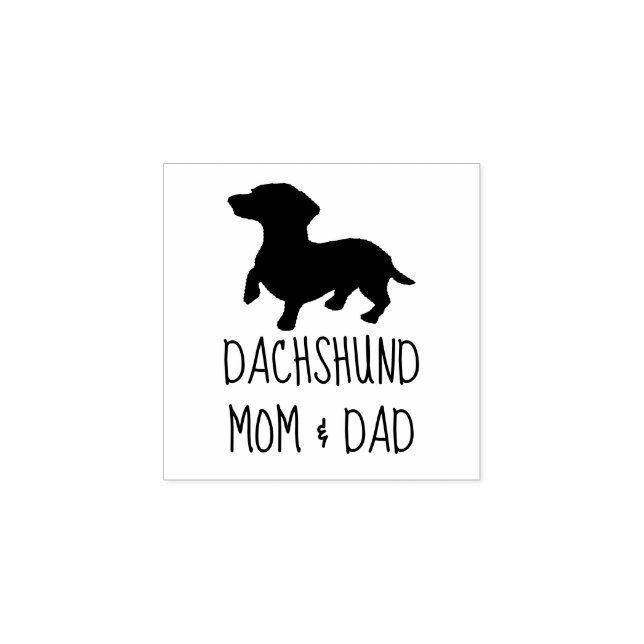 Dachshund Mom & Dad Rubber Stamp (Imprint)
