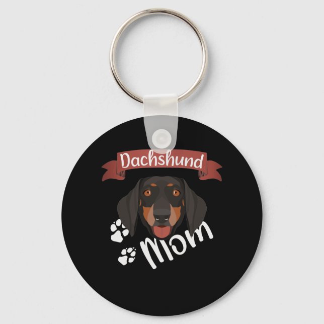 Dachshund Mom, Dog Mom Keychain (Front)