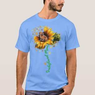 Dachshund Mom Funny Dachshund On Sunflower Dog Paw T-Shirt