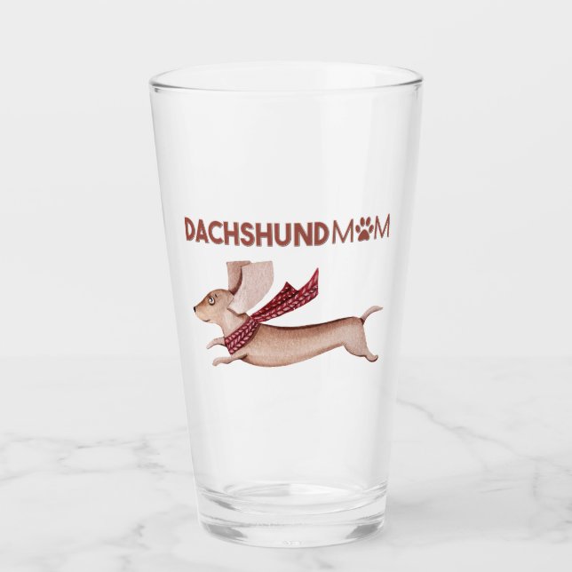 DACHSHUND MOM GLASS (Front)