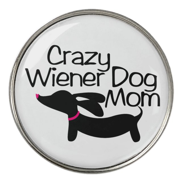 Dachshund Mom Golfer Gift for Wiener Dog Moms Golf Ball Marker (Front)
