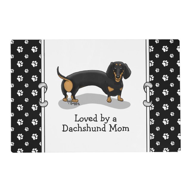 Dachshund Mom (Kid) (S black & tan) - Cute dog Placemat (Front)