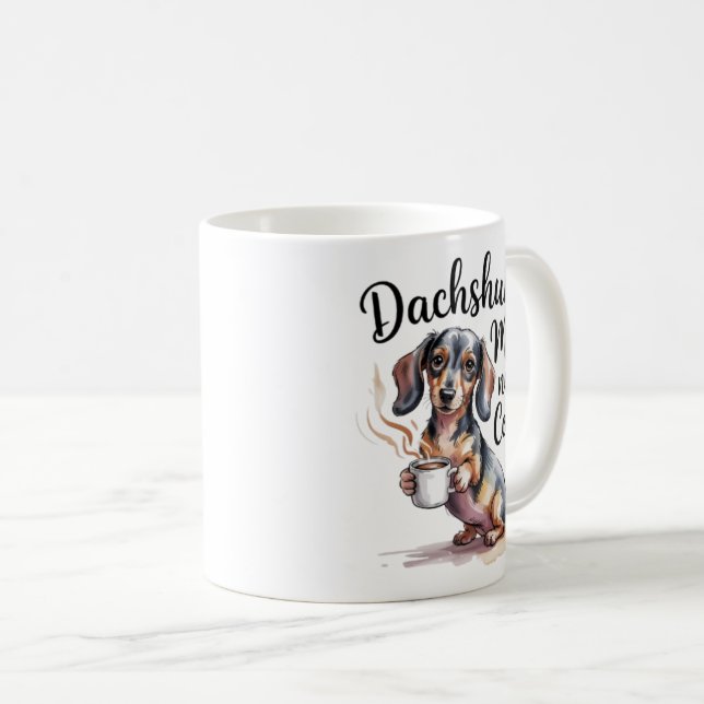 Dachshund Mom Needs Coffee Funny Coffee Mug Dachsh (Front Right)
