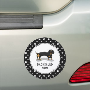 Dachshund Mom (S black & tan) - Cute dog Car Magnet
