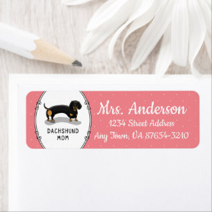 Dachshund Mom (S black & tan) - Cute dog Label