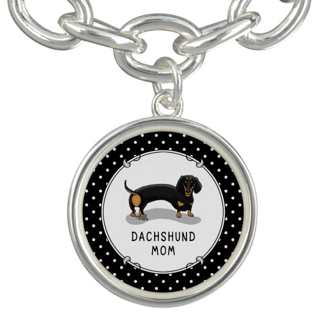 Dachshund Mom (S black & tan) Cute dog mom Bracelet (Design)