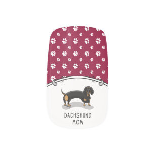 Dachshund Mom (S black & tan) Cute dog mom Minx Nail Art