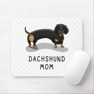 Dachshund Mom (S black & tan) - Cute dog mom Mouse Pad