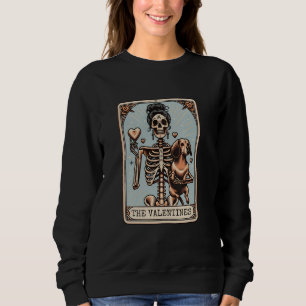 Dachshund Mom Tarot Card, Wiener Dog Skeleton Vale Sweatshirt