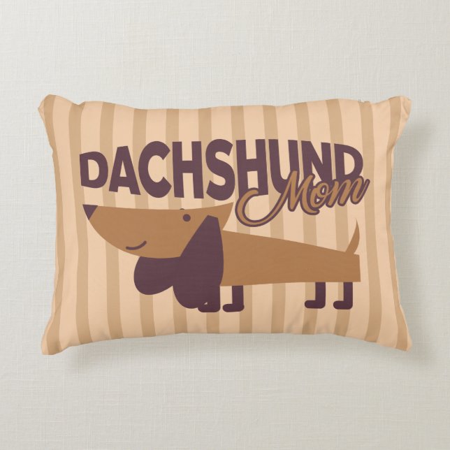 Dachshund Mom Throw Pillow (Front)