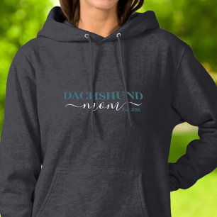 Dachshund Mom Varsity Script Established Hoodie