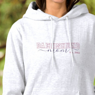 Dachshund Mom Varsity Script Established Hoodie