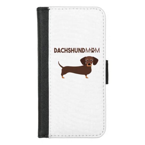 DACHSHUND MOM with PAW PRINT iPhone 87 Wallet Case