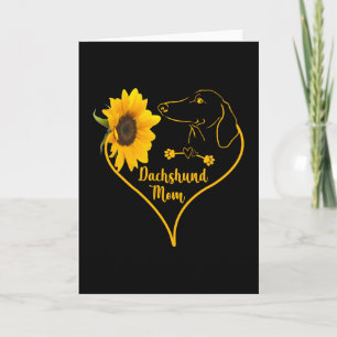 Dachshund Mom With Sunflower Heart Mother's Day Card