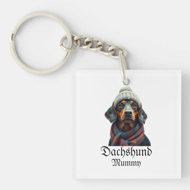 Dachshund mommy  keychain (Front)