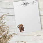 Dachshund Monogram Personalized  Notepad<br><div class="desc">This design may be personalized in the area provided by changing the photo and/or text. Or it can be customized by clicking Personalize this Template and then choosing the click to customize further option and delete or change the color of the background, add text, change the text color or style,...</div>