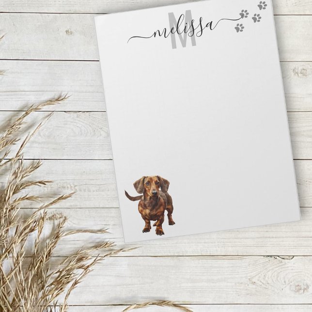 Dachshund Monogram Personalized  Notepad (Creator Uploaded)
