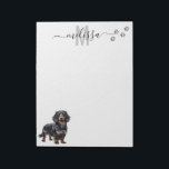Dachshund Monogram Personalized  Notepad<br><div class="desc">This design may be personalized in the area provided by changing the photo and/or text. Or it can be customized by clicking Personalize this Template and then choosing the click to customize further option and delete or change the color of the background, add text, change the text color or style,...</div>