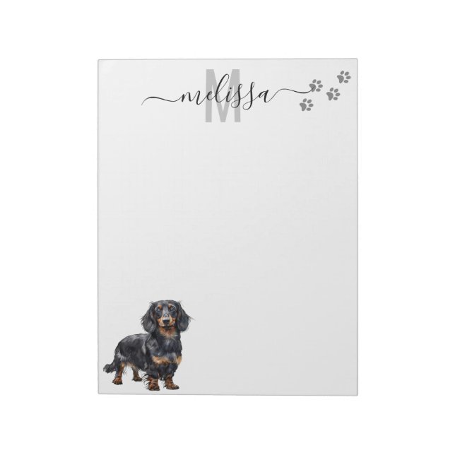 Dachshund Monogram Personalized  Notepad (Rotated)