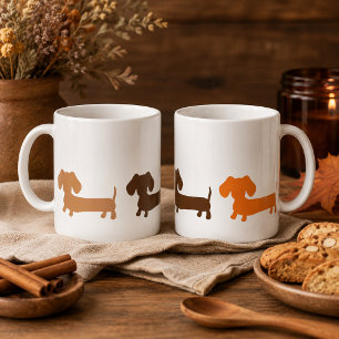 Dachshund Mug Earthy Brown Colors
