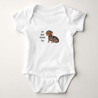 Dachshund My Best Friend Custom Pet Name Baby Bodysuit