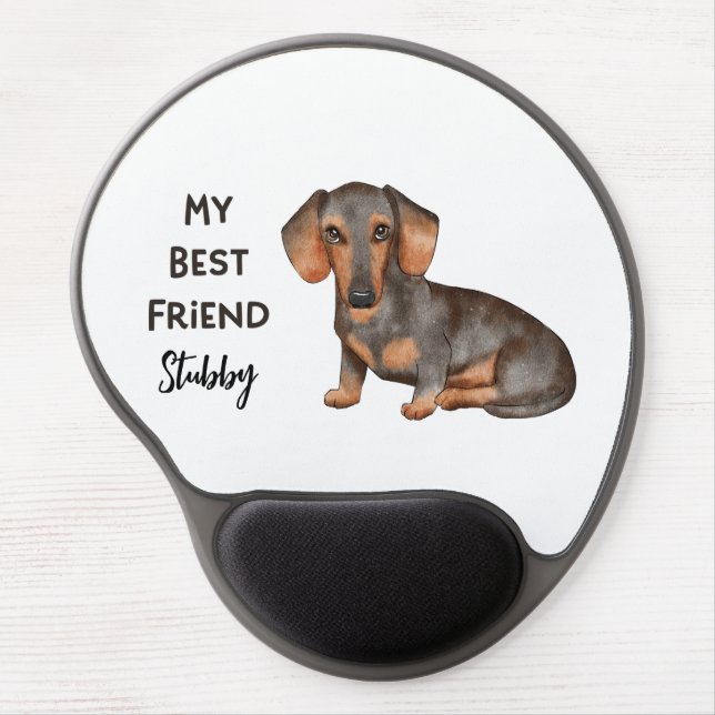 Dachshund My Best Friend Custom Pet Name   Gel Mouse Pad (Front)