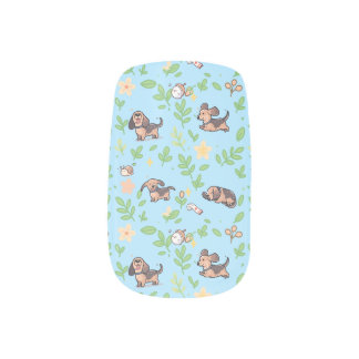 Dachshund Nail Wraps Spring Floral Pastel Kawaii D