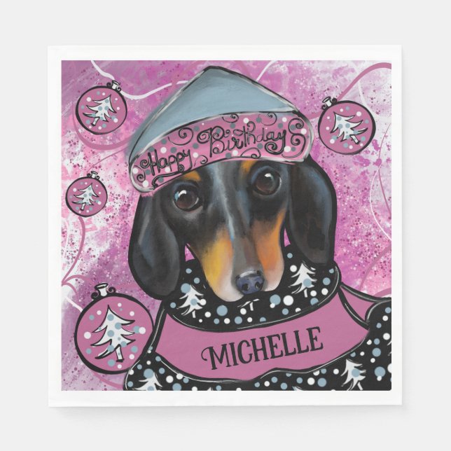 DACHSHUND  NAPKINS (Front)