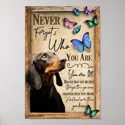 Dachshund Never Forget Who You Are Poster